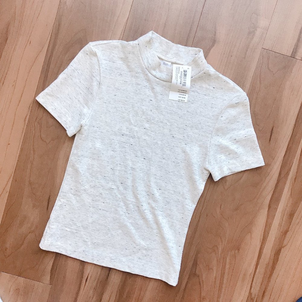 American Apparel Mock Neck Ponte Tee NWT
